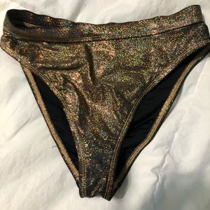 Gold cheeky high waisted bikini